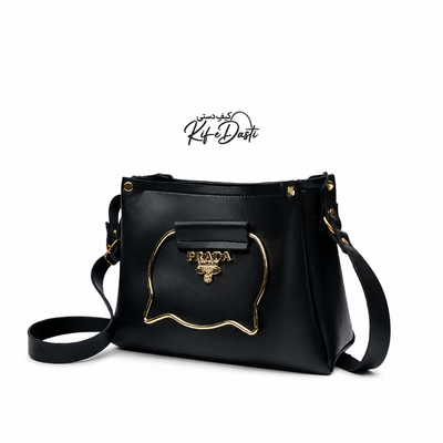 Black Cat Handle Handbag for Girls & Ladies Adjustable Strap