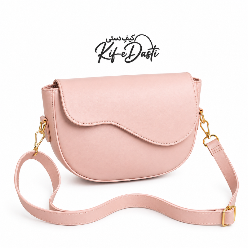 Pink Wavy Shoulder Bag – Trendy Crossbody Bag for Women