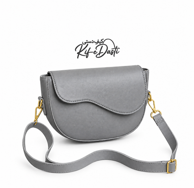 Grey Wavy Shoulder Bag – Trendy Crossbody Bag for Women
