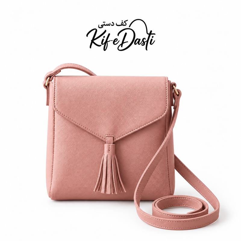Pink Signature Pouch Shoulder Bag with Adjustable Strap for Women